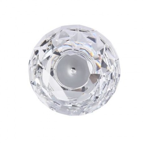 5PCS FASHION GLASS DOOR DRAWER CABINET WARDROBE HANDLE KNOB WITH SCREW (TRANSPARENT)