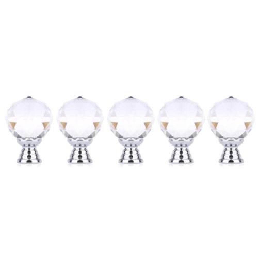 5PCS ROUND GLASS BALL DESIGN DOOR DRAWER CABINET WARDROBE HANDLE KNOB WITH SCREW (TRANSPAR 5PCS ROUND GLASS BALL DESIGN DOOR DRAWER CABINET WARDROBE HANDLE KNOB WITH SCREW (TRANSPAR