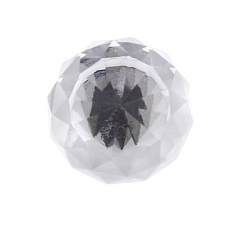 5PCS ROUND GLASS BALL DESIGN DOOR DRAWER CABINET WARDROBE HANDLE KNOB WITH SCREW (TRANSPAR