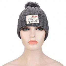 STYLISH CLOTH STICKING VENONAT LADIES WARM KNITTED HAT (GRAY)