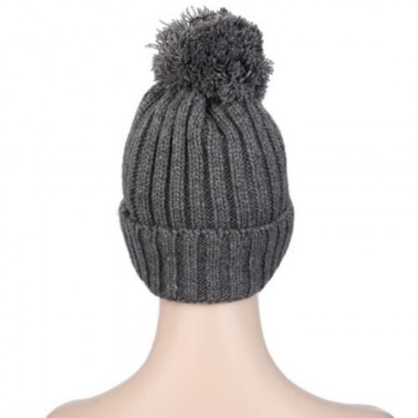 STYLISH CLOTH STICKING VENONAT LADIES WARM KNITTED HAT (GRAY)
