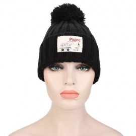 STYLISH CLOTH STICKING VENONAT LADIES WARM KNITTED HAT (BLACK)