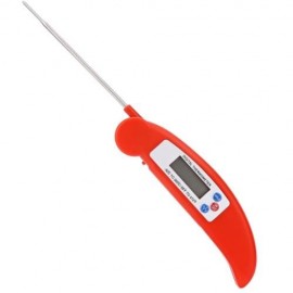 TS - 90 SUPER FAST FOLDABLE DIGITAL FOOD BBQ BARBECUE MEAT THERMOMETER COOKING TOOL (RED)