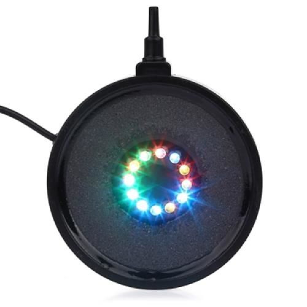 1W 12 LEDS AIR STONE DISK BUBBLE LIGHT COLOR CHANGING FLAME LAMP (COLORFUL)