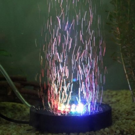 1W 12 LEDS AIR STONE DISK BUBBLE LIGHT COLOR CHANGING FLAME LAMP (COLORFUL)
