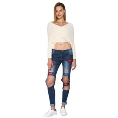BRIEF V-NECK WRAP PURE COLOR CROP TOP FOR WOMEN (BEIGE)