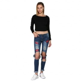 CHIC ROUND COLLAR CRISS CROSS PULLOVER FOR WOMEN (BLACK)
