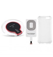 CRYSTAL CLEAR QI WIRELESS CHARGER   CHARGING RECEIVER   TRANSPARENT BACK COVER FOR IPHONE 