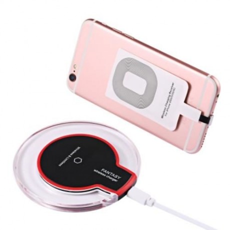 CRYSTAL CLEAR QI WIRELESS CHARGER   CHARGING RECEIVER   TRANSPARENT BACK COVER FOR IPHONE 