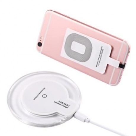CRYSTAL CLEAR QI WIRELESS CHARGER   CHARGING RECEIVER   TRANSPARENT BACK COVER FOR IPHONE 