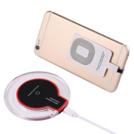 CRYSTAL CLEAR QI WIRELESS CHARGER   CHARGING RECEIVER   TRANSPARENT BACK COVER FOR IPHONE 