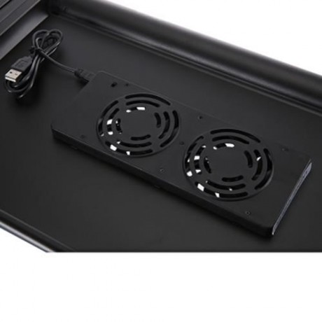OMAX A8 ADJUSTABLE HEIGHT LAPTOP DESK NOTEBOOK TABLE WITH COOLING FANS (BLACK)