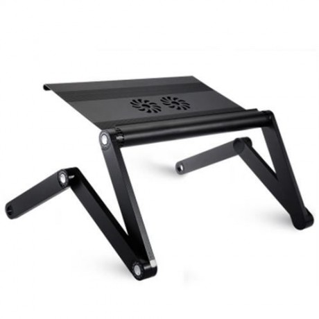 OMAX A8 ADJUSTABLE HEIGHT LAPTOP DESK NOTEBOOK TABLE WITH COOLING FANS (BLACK)