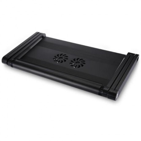 OMAX A8 ADJUSTABLE HEIGHT LAPTOP DESK NOTEBOOK TABLE WITH COOLING FANS (BLACK)