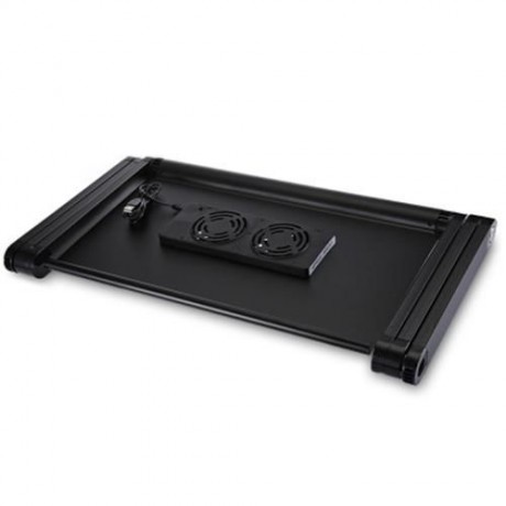 OMAX A8 ADJUSTABLE HEIGHT LAPTOP DESK NOTEBOOK TABLE WITH COOLING FANS (BLACK)