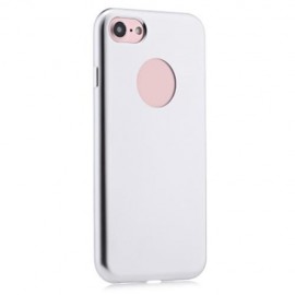 FROSTED ELECTROPLATE PLATING TPU PROTECTIVE BACK COVER FOR IPHONE 7 4.7 INCH (SILVER)