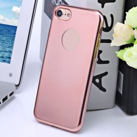 FROSTED ELECTROPLATE PLATING TPU PROTECTIVE BACK COVER FOR IPHONE 7 4.7 INCH (SILVER)
