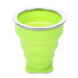 SILICONE PORTABLE COLLAPSIBLE FOLDING CUP FOR OUTDOOR CAMPING HIKING MOUNTAINEERING (GREEN