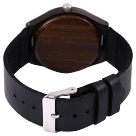 REDEAR FEMALE QUARTZ WATCH SKULL PATTERN DIAL IMPORTED MOVT WOODEN CASE LEATHER BAND WRIST