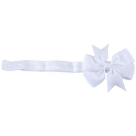 CHARMING BABY GIRL CHILD BOWKNOT STRIPED SWALLOW TAIL ELASTIC HEADWEAR HEADBAND (WHITE)