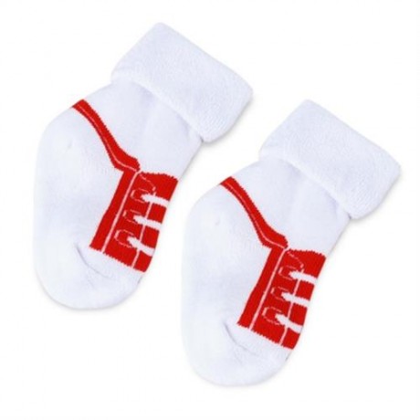 COMFORTABLE THICKENING NEWBORN BABY INFANT PRINT TOWEL SOCKS (RED)