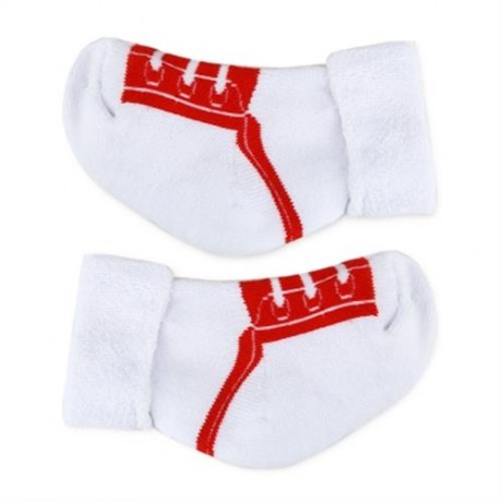 COMFORTABLE THICKENING NEWBORN BABY INFANT PRINT TOWEL SOCKS (RED)