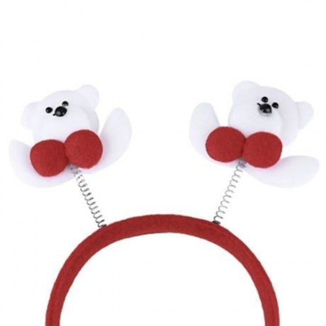 SWEET CHRISTMAS GIFT CARTOON DESIGN HEADWEAR ELASTIC DOUBLE HEAD BUCKLE HEADBAND (BEAR PAT