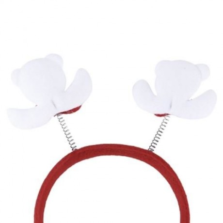 SWEET CHRISTMAS GIFT CARTOON DESIGN HEADWEAR ELASTIC DOUBLE HEAD BUCKLE HEADBAND (BEAR PAT