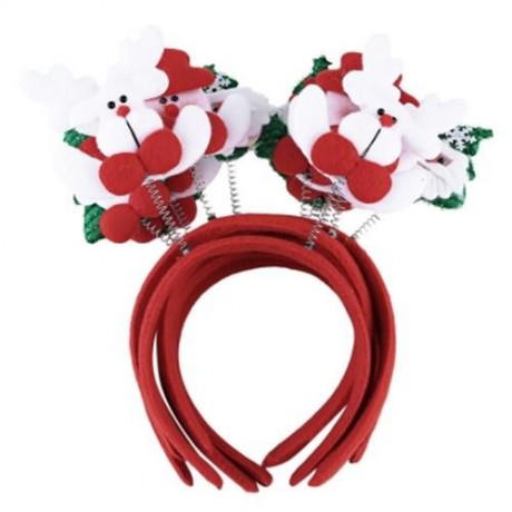 SWEET CHRISTMAS GIFT CARTOON DESIGN HEADWEAR ELASTIC DOUBLE HEAD BUCKLE HEADBAND (DEER)