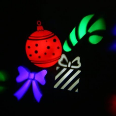 AC 250V 5W LED STAGE LIGHT HALLOWEEN PROJECTOR WITH 4PCS SWITCHABLE PATTERN LENS (BLACK)