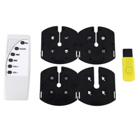 AC 250V 5W LED STAGE LIGHT HALLOWEEN PROJECTOR WITH 4PCS SWITCHABLE PATTERN LENS (BLACK)