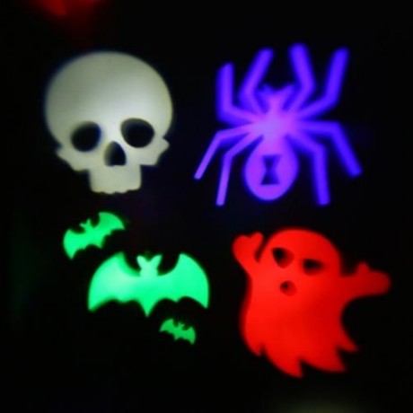 AC 250V 5W LED STAGE LIGHT HALLOWEEN PROJECTOR WITH 4PCS SWITCHABLE PATTERN LENS (BLACK)