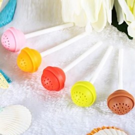 CREATIVE COLORFUL SWEET CANDY SHAPE SILICONE TEA INFUSER FILTER STRAINER (SWEET ORANGE)