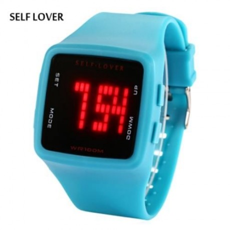 SELF LOVER HZ492 UNISEX LED DIGITAL WATCH SILICONE STRAP DATE DISPLAY WATER RESISTANCE WRI