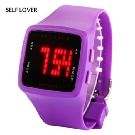 SELF LOVER HZ492 UNISEX LED DIGITAL WATCH SILICONE STRAP DATE DISPLAY WATER RESISTANCE WRI