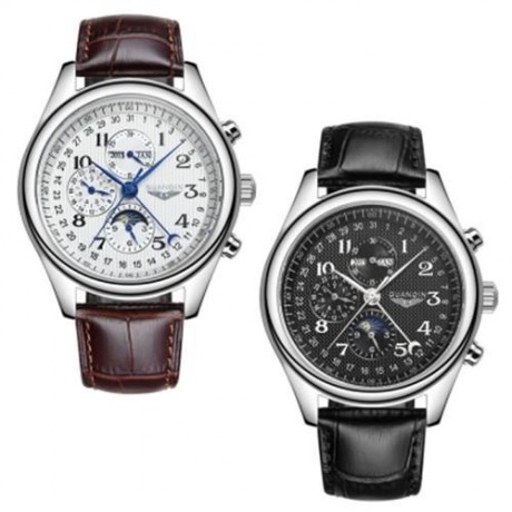 GUANQIN GQ20022 MALE AUTO MECHANICAL WATCH MOON PHASE CALENDAR 24 HOURS SYSTEM MEN WRISTWA