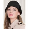 BOWKNOT WOOL DOME CLOCHE 1920S HAT (BLACK)