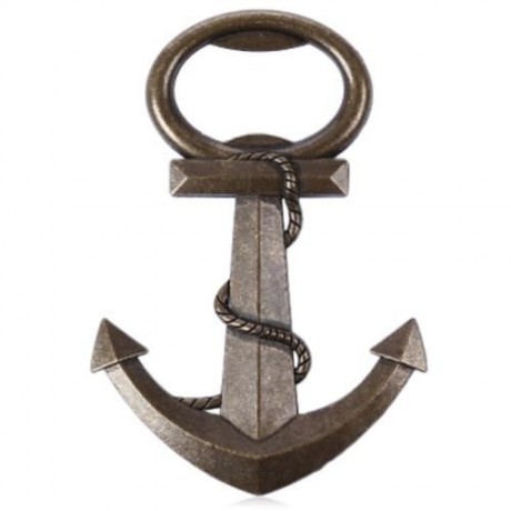 UNIQUE CREATIVE VINTAGE WEDDING BIRTHDAY ANCHOR SHAPE BOTTLE BEER OPENER (BRONZE-COLORED)