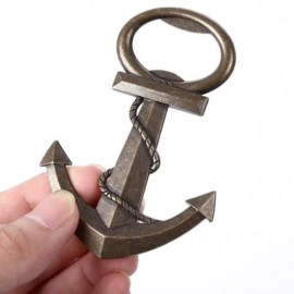 UNIQUE CREATIVE VINTAGE WEDDING BIRTHDAY ANCHOR SHAPE BOTTLE BEER OPENER (BRONZE-COLORED)