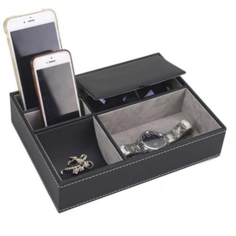5 MIXED SLOTS MULTIFUNCTIONAL LEATHER WATCH DISPLAY BOX JEWELRY STORAGE ORGANIZER (BLACK) 5 MIXED SLOTS MULTIFUNCTIONAL LEATHER WATCH DISPLAY BOX JEWELRY STORAGE ORGANIZER (BLACK)