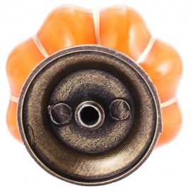COUNTRY STYLE CERAMIC PUMPKIN SHAPE DRAWER CABINET WARDROBE HANDLE KNOB WITH SCREW (ORANGE
