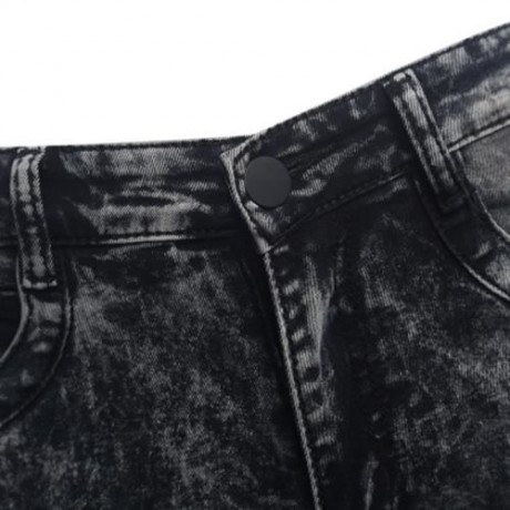 CASUAL DRAPE DECORATION MALE SLIM FIT PENCIL JEANS (GRAY)