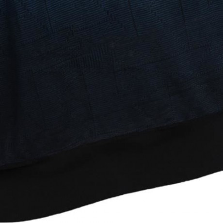 CASUAL GRADIENT ROUND NECK MALE LONG SLEEVE SHIRT (BLUE)
