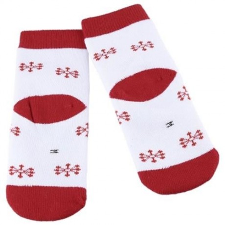 SOFT CHRISTMAS GIFT CHILD UNISEX CARTOON PRINT TERRY THICKENING TOWEL SOCKS (WHITE)