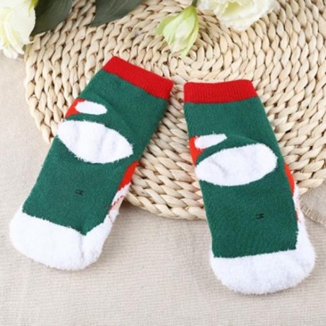 SOFT CHRISTMAS GIFT CHILD UNISEX CARTOON PRINT TERRY THICKENING TOWEL SOCKS (OLD MAN)