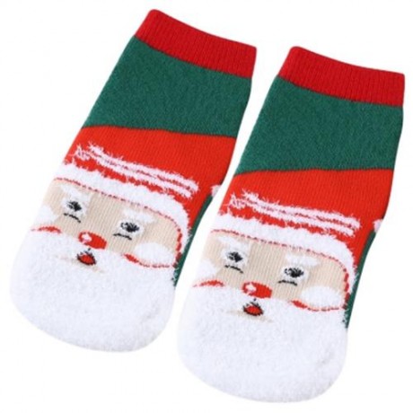 SOFT CHRISTMAS GIFT CHILD UNISEX CARTOON PRINT TERRY THICKENING TOWEL SOCKS (OLD MAN)