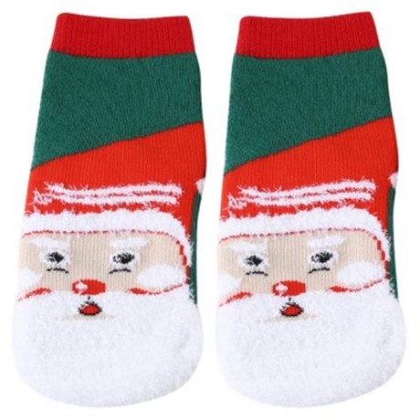 SOFT CHRISTMAS GIFT CHILD UNISEX CARTOON PRINT TERRY THICKENING TOWEL SOCKS (OLD MAN)
