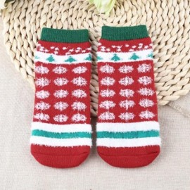 SOFT CHRISTMAS GIFT CHILD UNISEX CARTOON PRINT TERRY THICKENING TOWEL SOCKS (SNOW SHAPE)