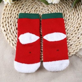 SOFT CHRISTMAS GIFT CHILD UNISEX CARTOON PRINT TERRY THICKENING TOWEL SOCKS (GREEN)