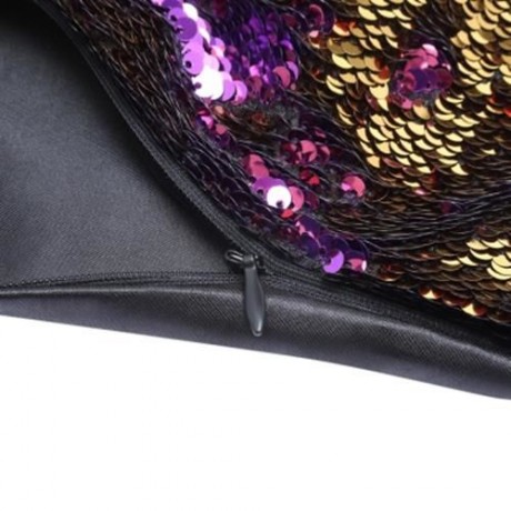 40 X 40CM FASHION DIY TWO TONE GLITTER SEQUINS THROW PILLOW DECORATIVE CUSHION COVER (PURP